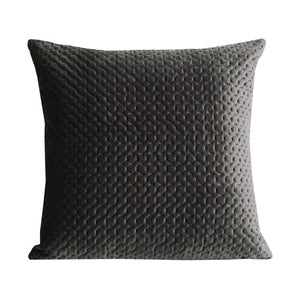 Quilted Velvet Cushion Cover - Pack of 2 - Charcoal