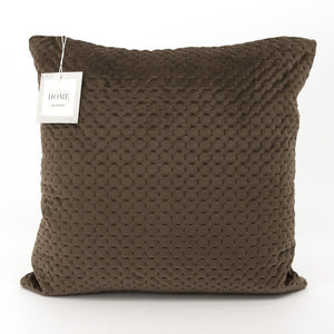 Quilted Velvet Cushion Cover - Pack of 2 - Chocolate