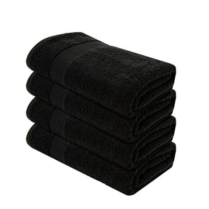 Oasis Black Set Of 4 Cotton Towels