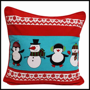 Snowmen Christmas Cushion Cover with Insert