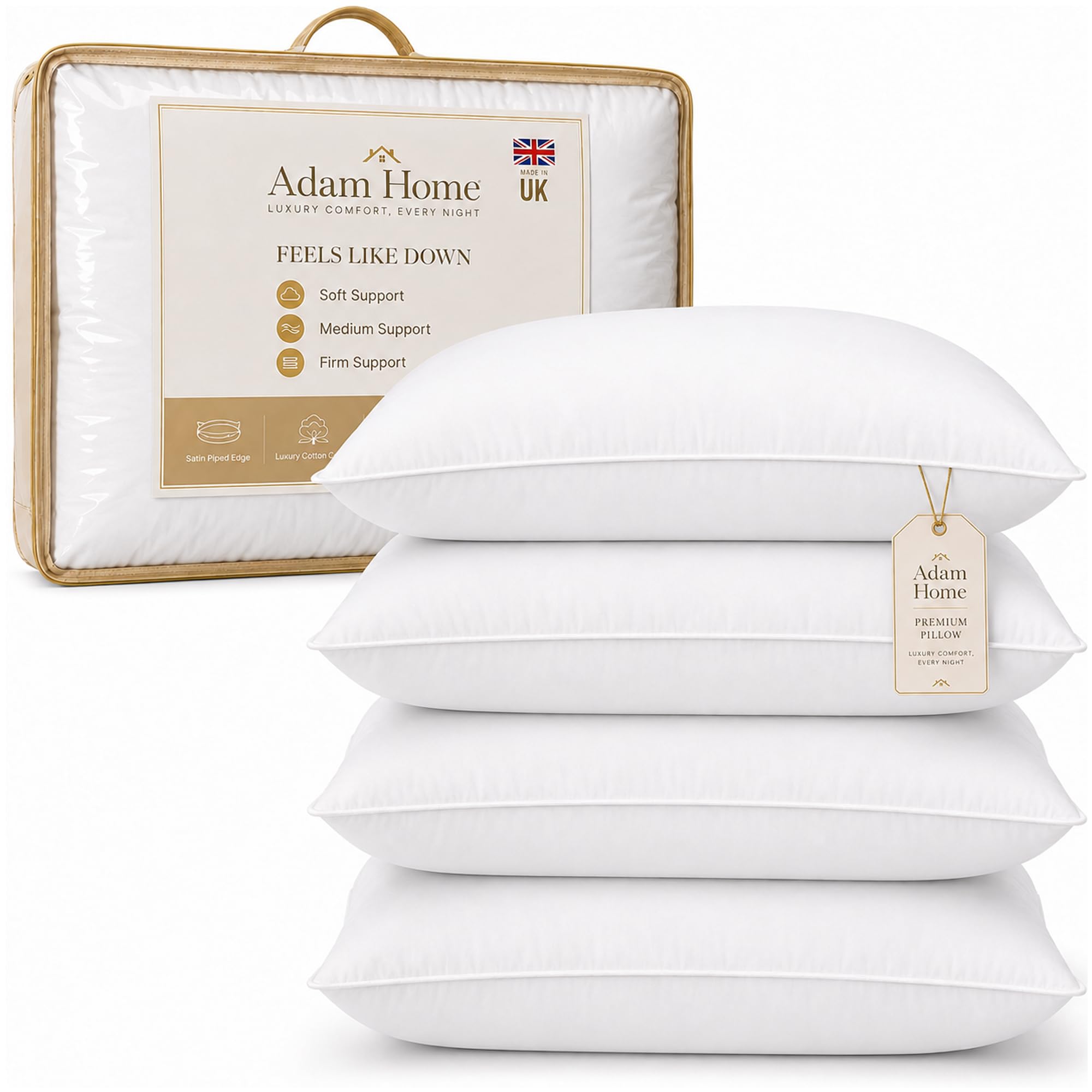 Hotel Quality Pillows 48x74 cm – Hollowfibre, Packs of 2-8 Secondary image