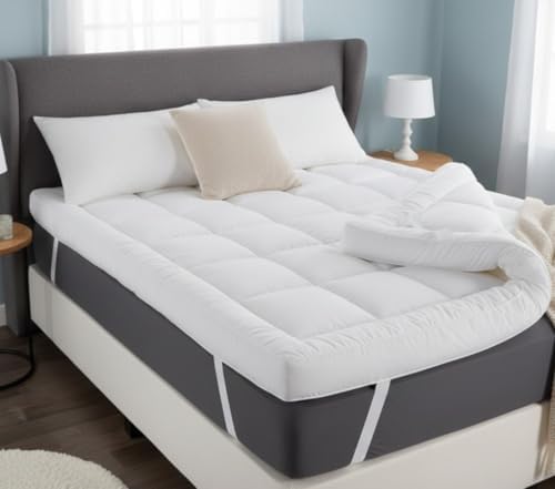 Adam Home Quilted Mattress Topper - Extra Deep with Corner Straps
