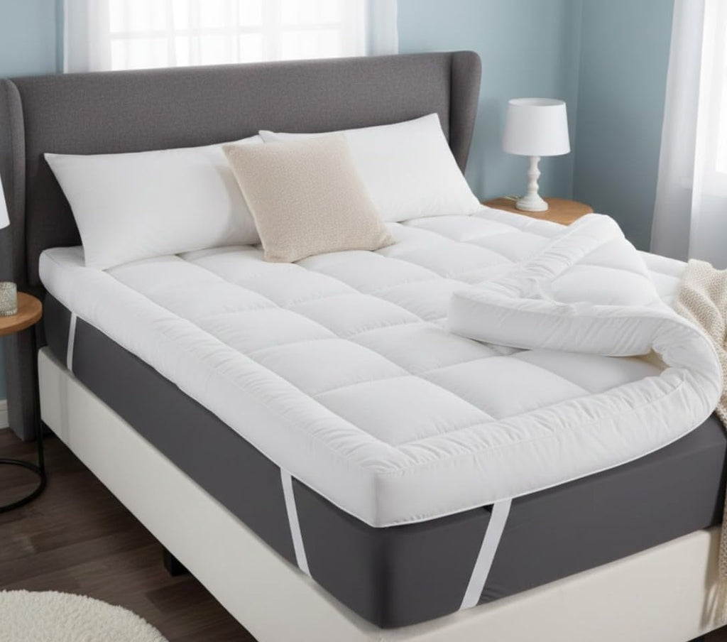 Adam Home Quilted Mattress Topper - Extra Deep with Corner Straps