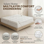 Adam Home Quilted Mattress Topper - Extra Deep with Corner Straps