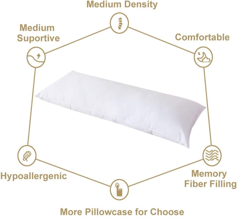 Adam Home Premium Hollowfiber Bolster Pillow (Single, 3FT) – Full Body, Orthopedic, Side Sleeper, Back & Neck Support, Pregnancy Pillow