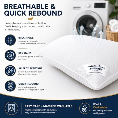 Adam Home Hotel Quality Duck Feather Pillows