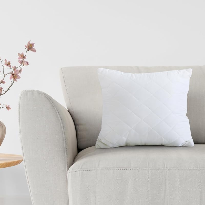 Adam Home Cushion Inserts 30cm x 45cm (12" x 18" inches) 4 Pack Hotel Quality Polycotton Quilted Cover Hypoallergenic Fluffy White Cushions Inner Bounce Back Hollowfibre Cushion Pads for Sofa