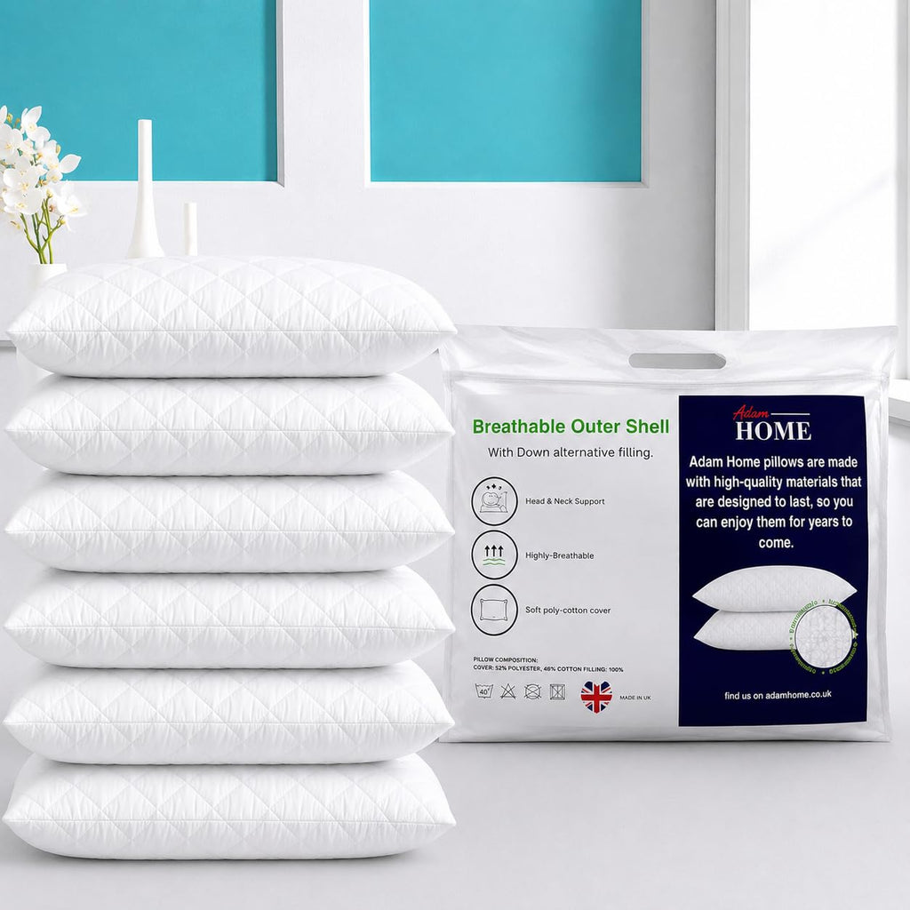 Quilted Pillows 48x74 cm – 6 Pack