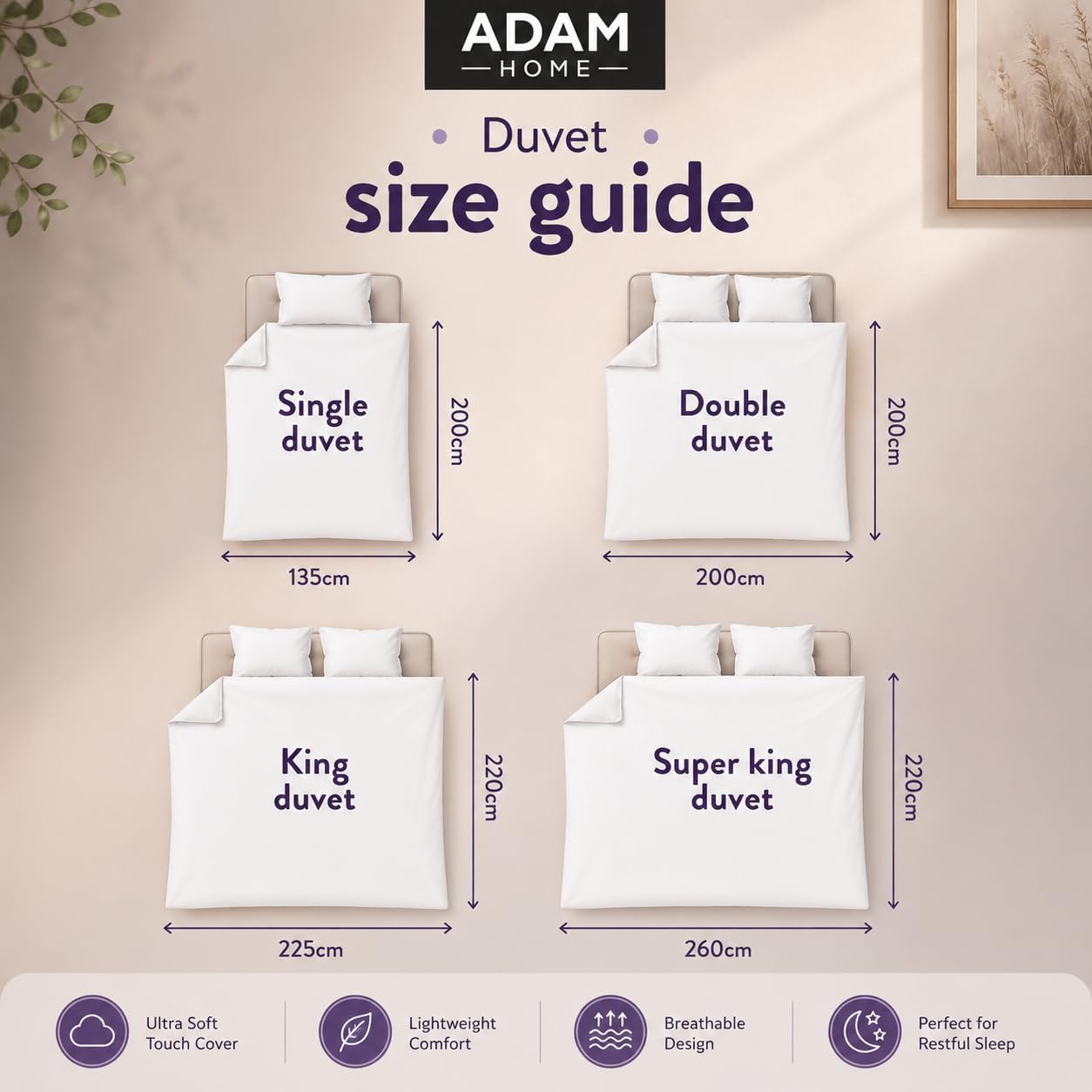 Adam Home Microfibre Duvet - All Seasons
