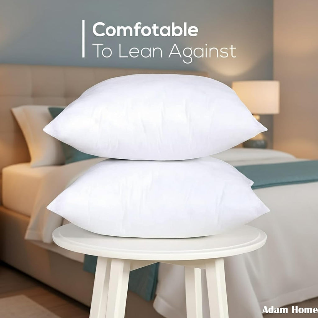 Adam Home Cushion Inserts 35cm x 35cm (14" x 14" inches) Hypoallergenic Fluffy White Cushion Inner, Perfect Hollowfibre for Sofa Cushion Pads (Pack of 4)