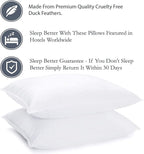 Adam Home Hotel Quality Duck Feather Pillows (2 Pack) – Side Sleeper, Quick Rebound, Dust Proof