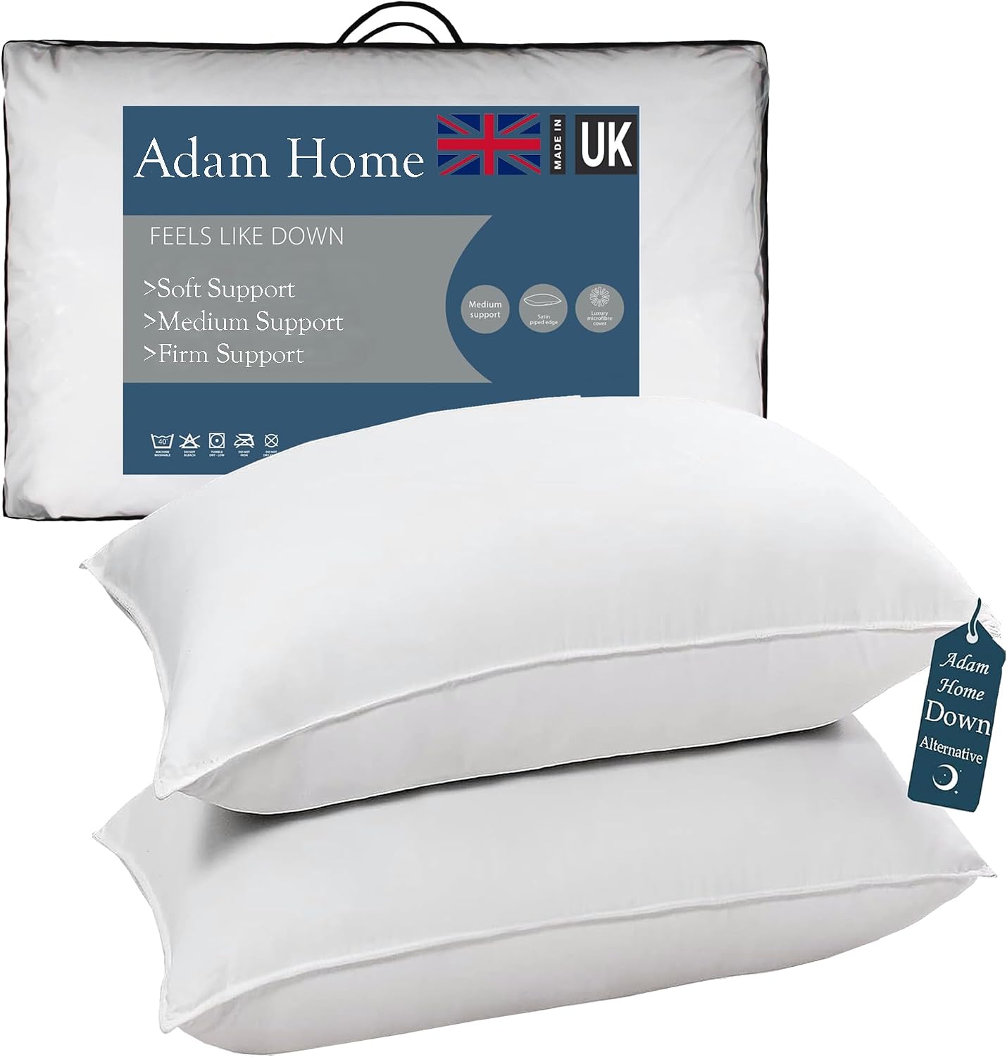 Adam Home Hotel Quality Twin Pillows - Soft Support Main image