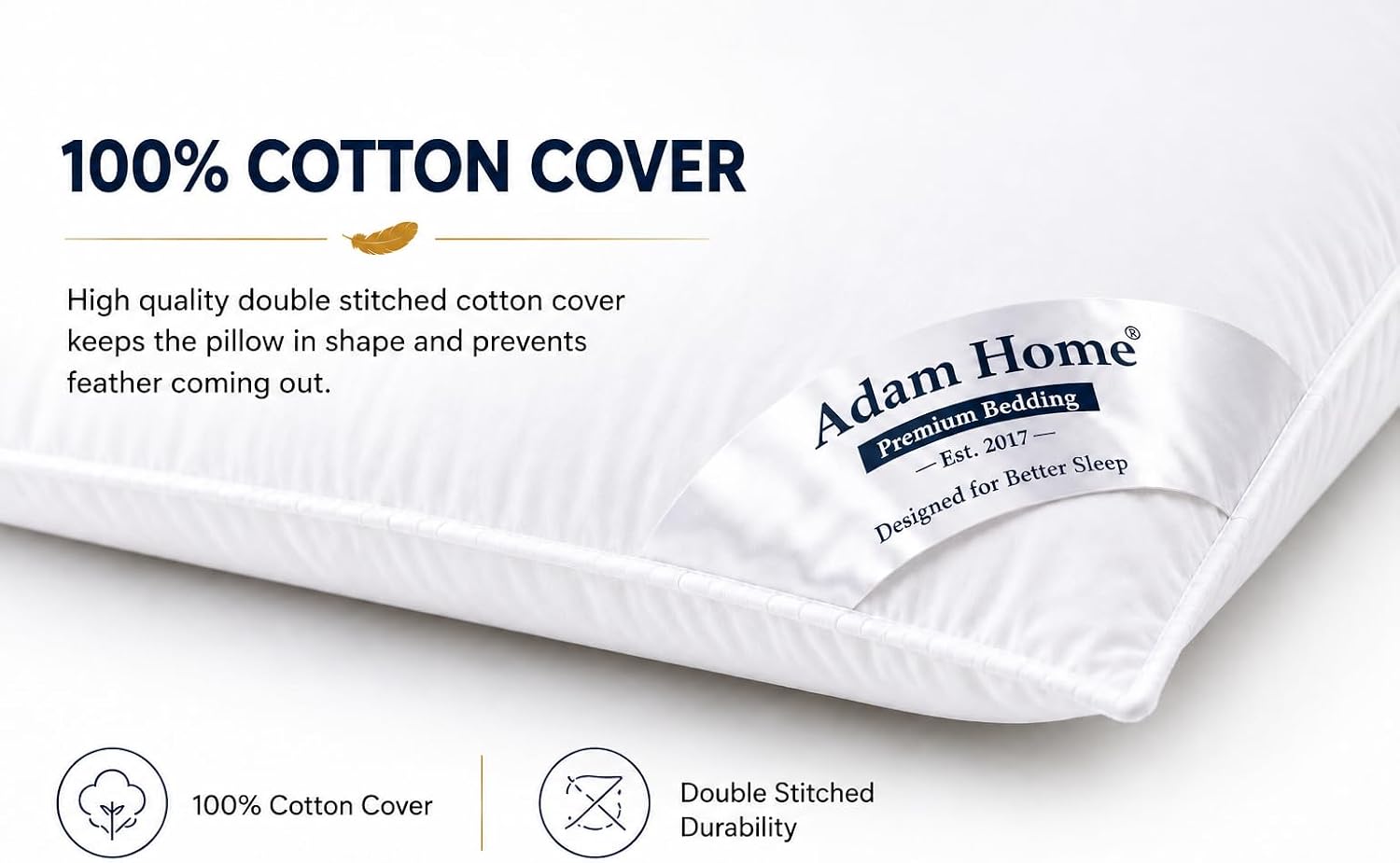Adam Home Hotel Quality Duck Feather Pillows