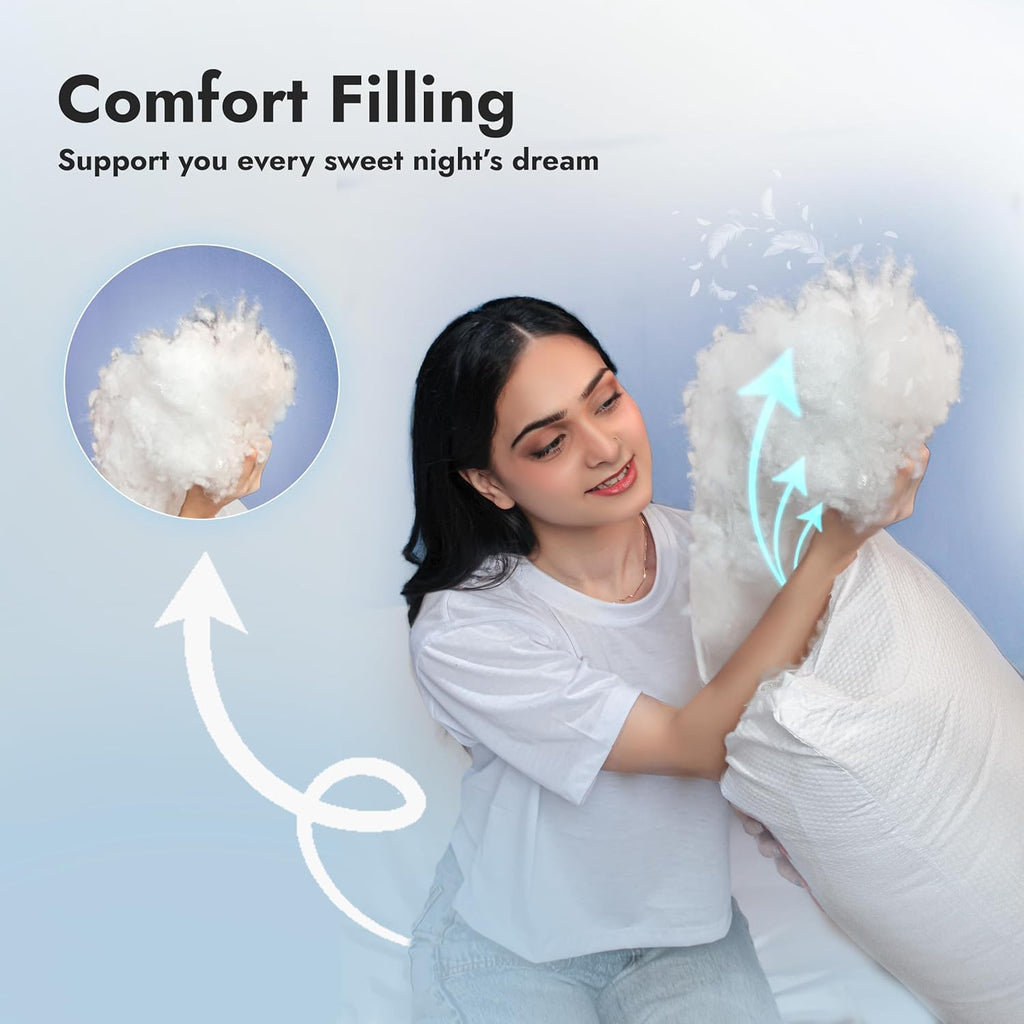 Adam Home Premium Hotel Pillows (2 Pack) – Bouncy Side Sleeper, Neck & Shoulder Support, Dust Proof, Breathable Cover, 48x74 cm, Made in UK