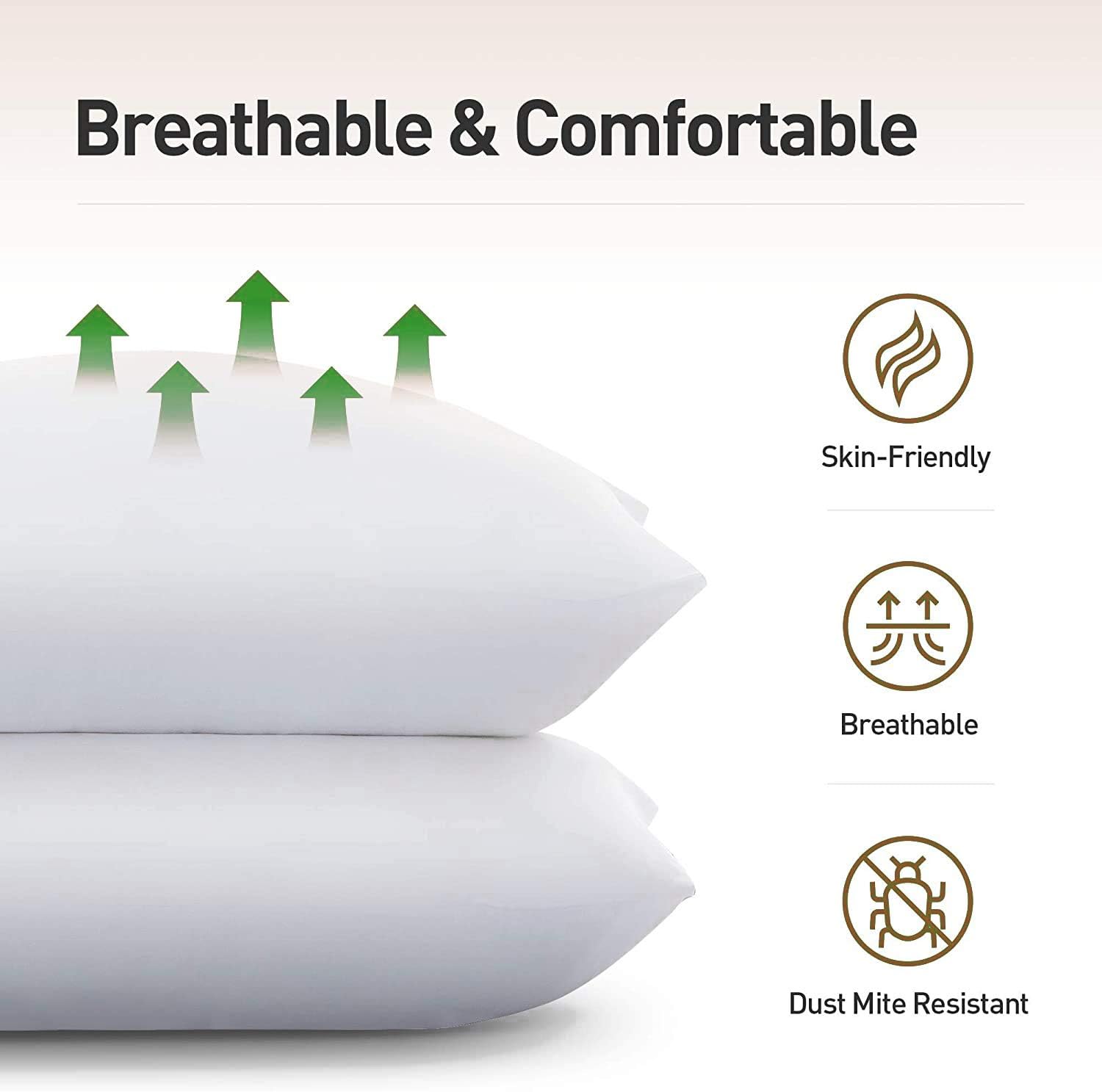 Adam Home Hotel Quality Twin Pillows - Soft Support