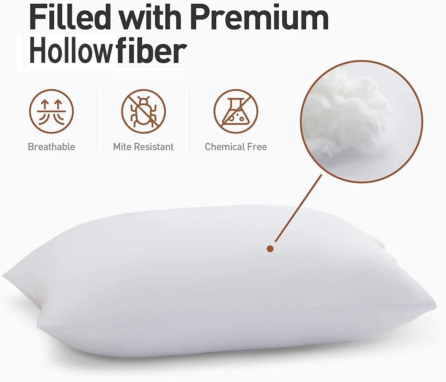 Adam Home Hotel Quality Pillows (2 Pack) – Side Sleeper, Quick Rebound, Dust Proof, Premium Filled