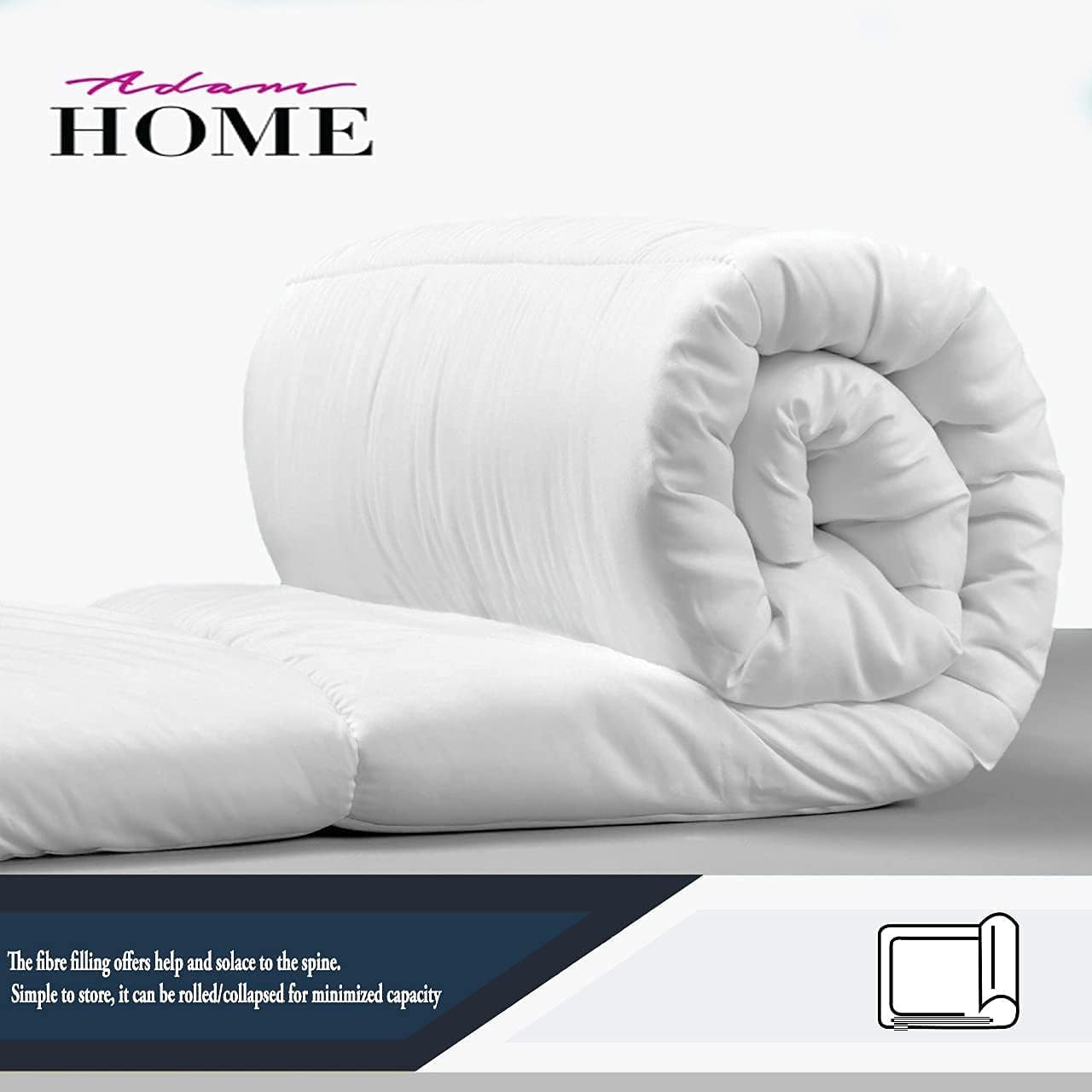 Adam Home Single Bed Mattress Topper (90x190 + 5 cm) – 2 Inch / 5 cm Thick