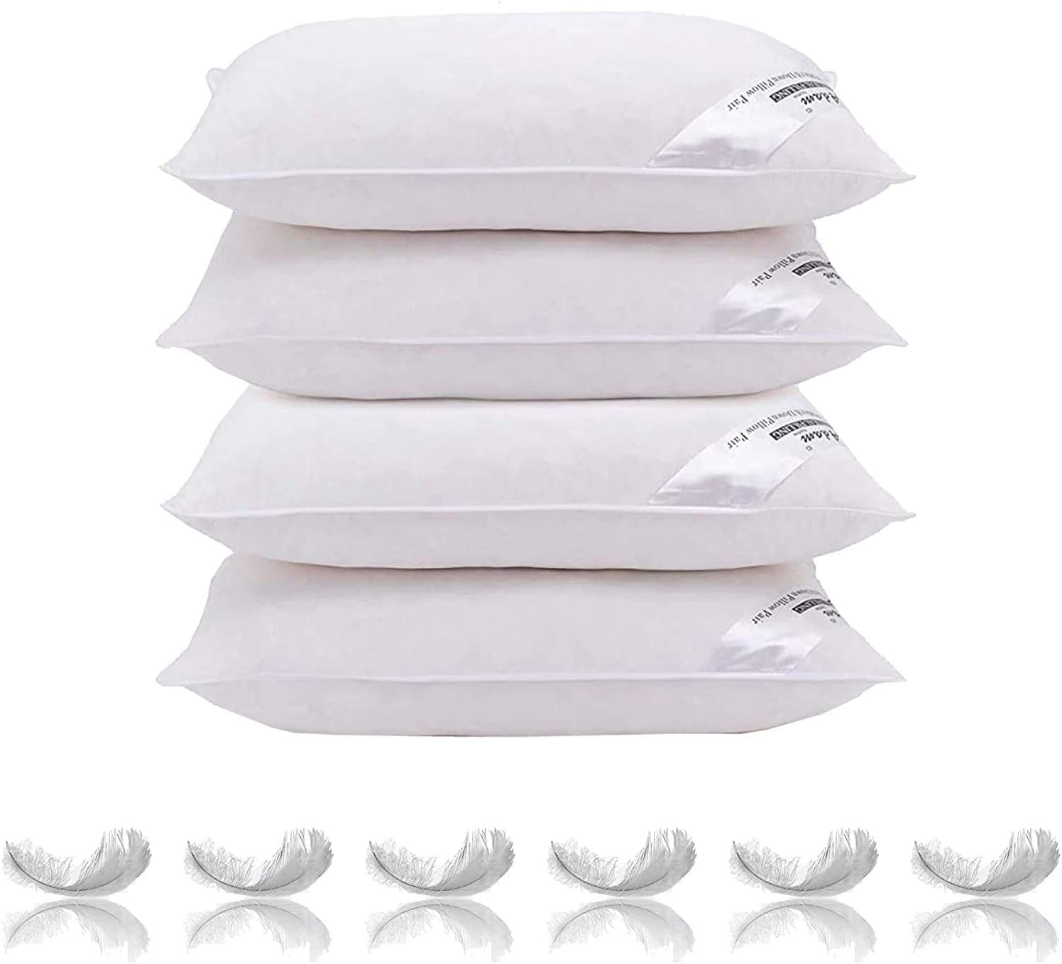Adam Home Hotel Quality Duck Feather Pillows (2 Pack) – Side Sleeper, Quick Rebound, Dust Proof