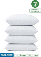 Adam Home Cushion Inserts 30cm x 45cm (12" x 18" inches) 4 Pack Hotel Quality Polycotton Quilted Cover Hypoallergenic Fluffy White Cushions Inner Bounce Back Hollowfibre Cushion Pads for Sofa