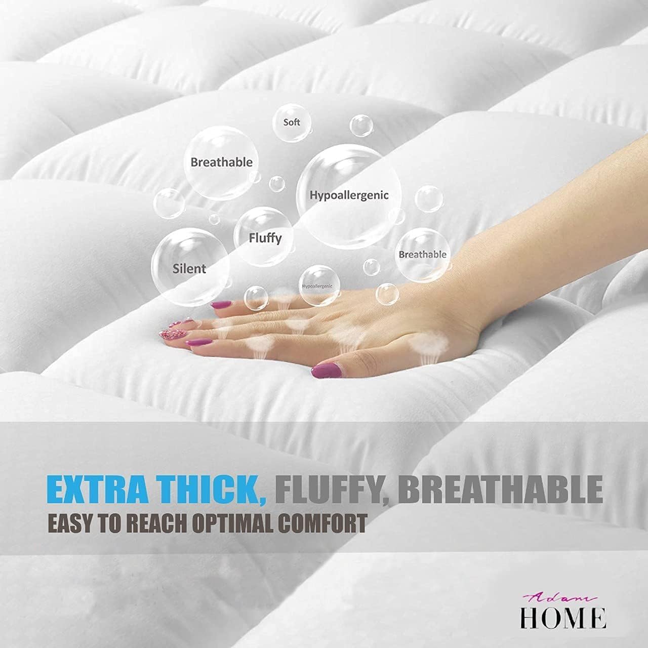 Adam Home Single Bed Mattress Topper (90x190 + 5 cm) – 2 Inch / 5 cm Thick