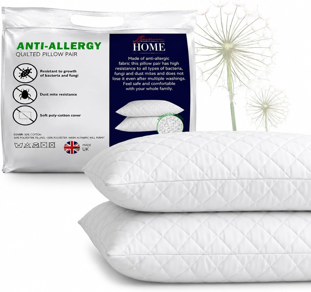 Adam Home Premium Quilted Pillows