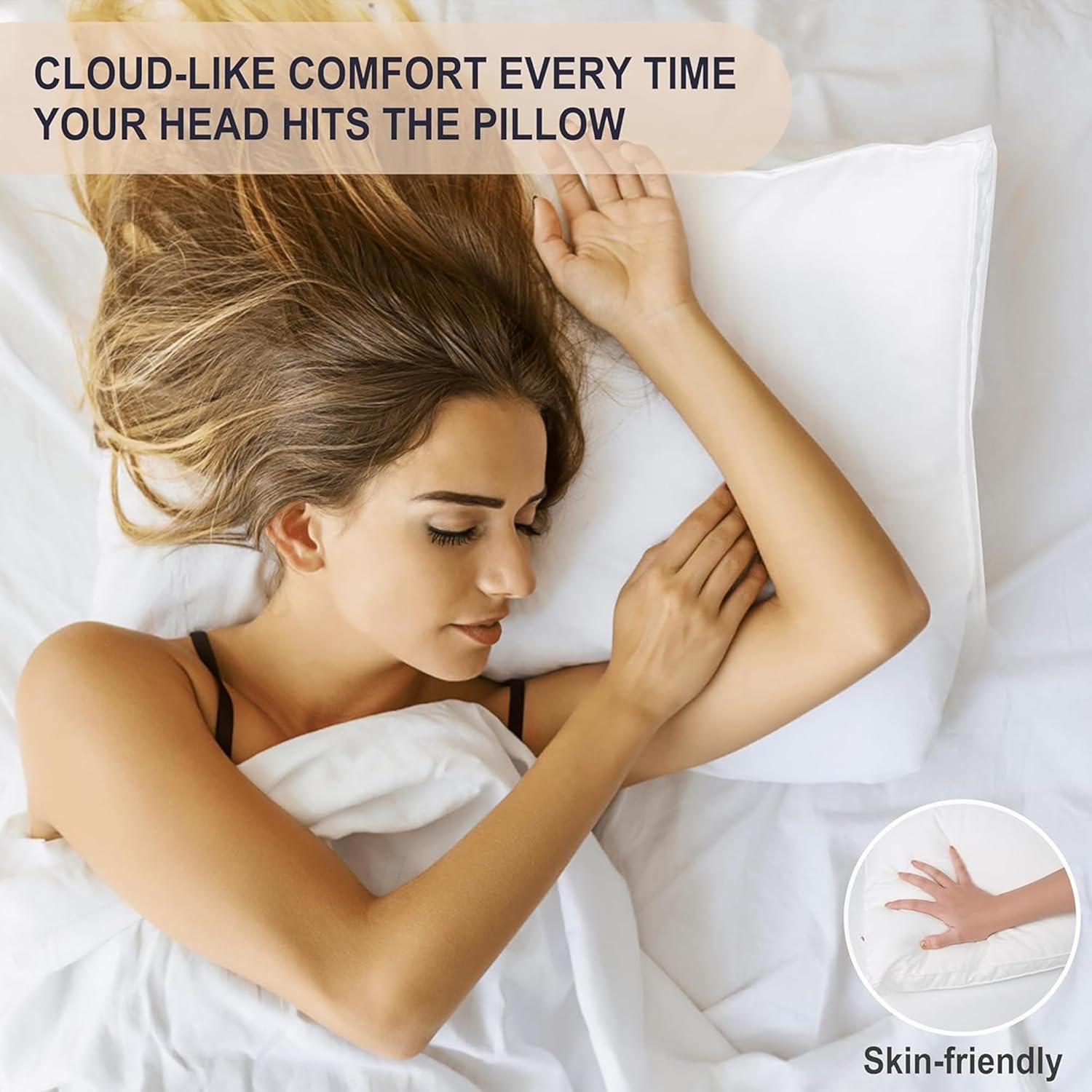 Adam Home Hotel Quality Pillows (2 Pack) – Side Sleeper, Quick Rebound, Dust Proof, Premium Filled