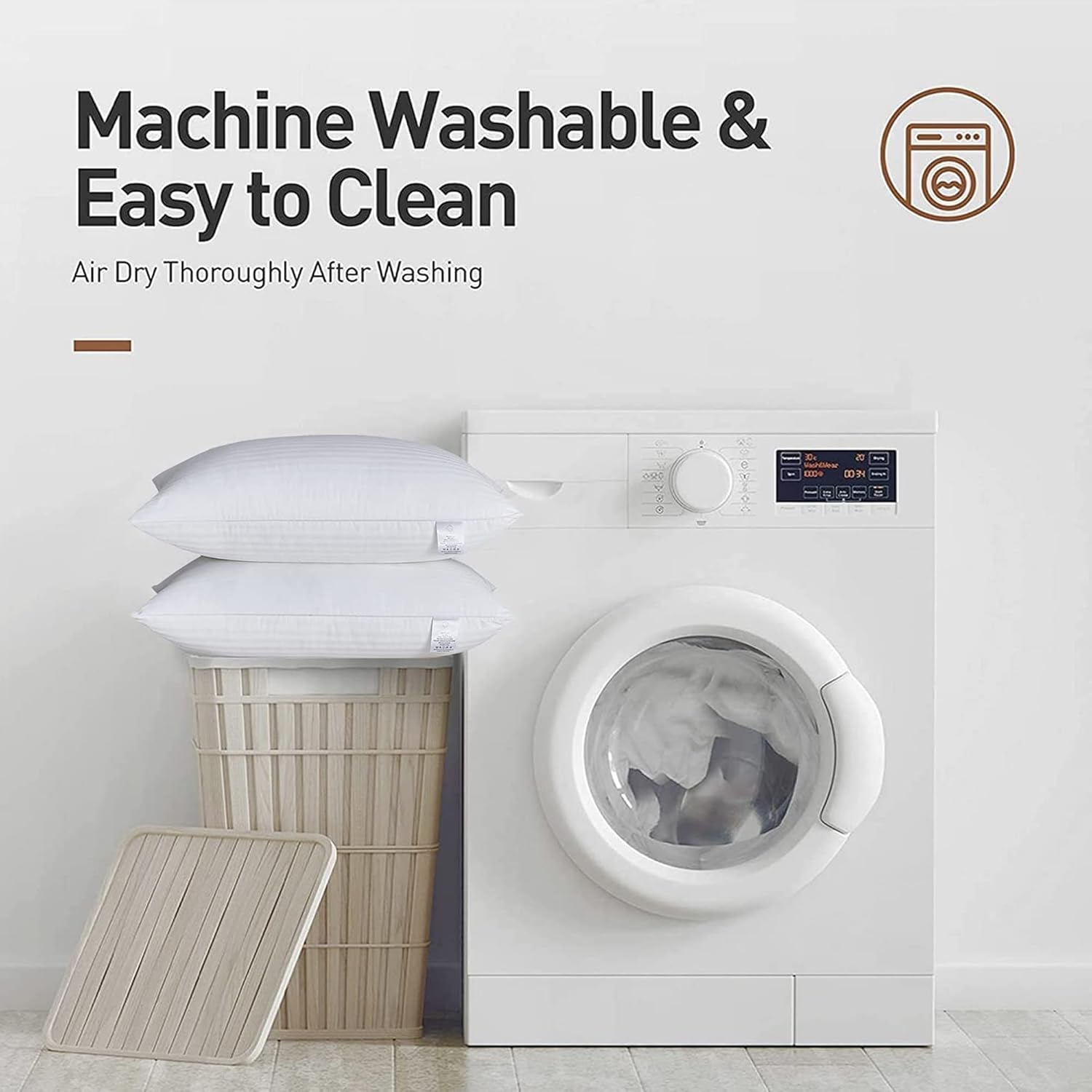 Adam Home Hotel Quality Pillows (2 Pack) – Side Sleeper, Quick Rebound, Dust Proof