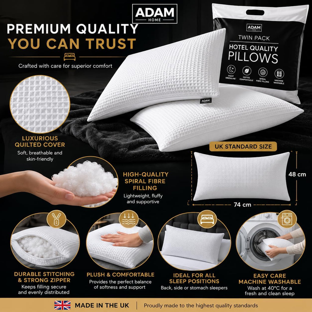 Adam Home Hotel Quality Textured Pillows