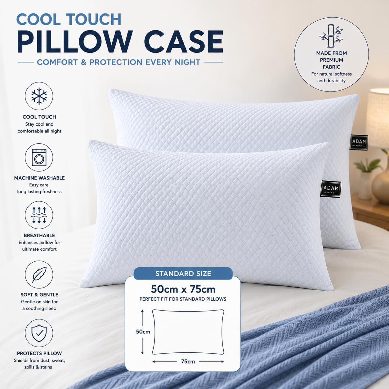 Adam Home Pillow Protectors (50 x 75 cm)