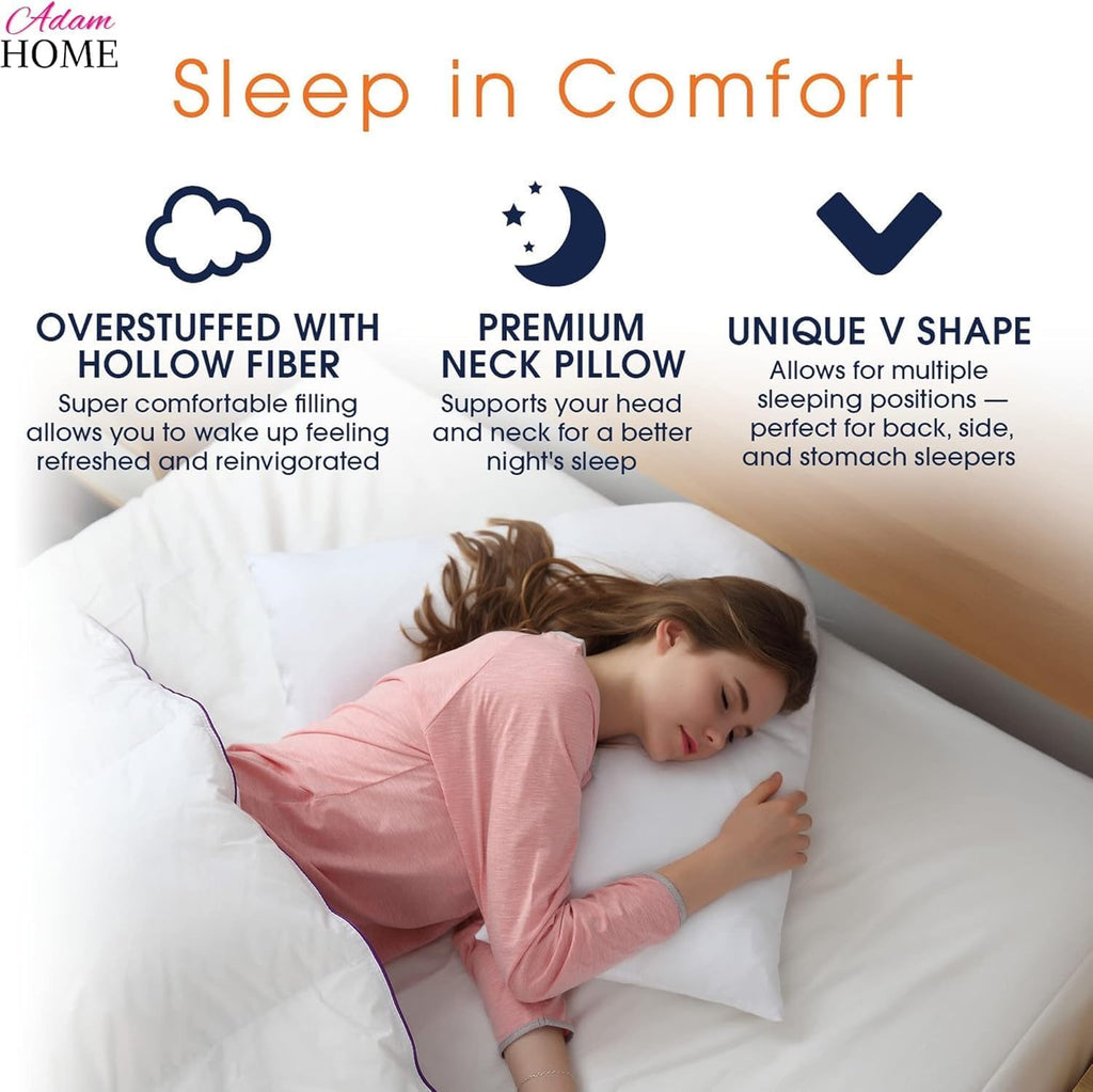 Adam Home V-Shaped Pillow with Pillowcase