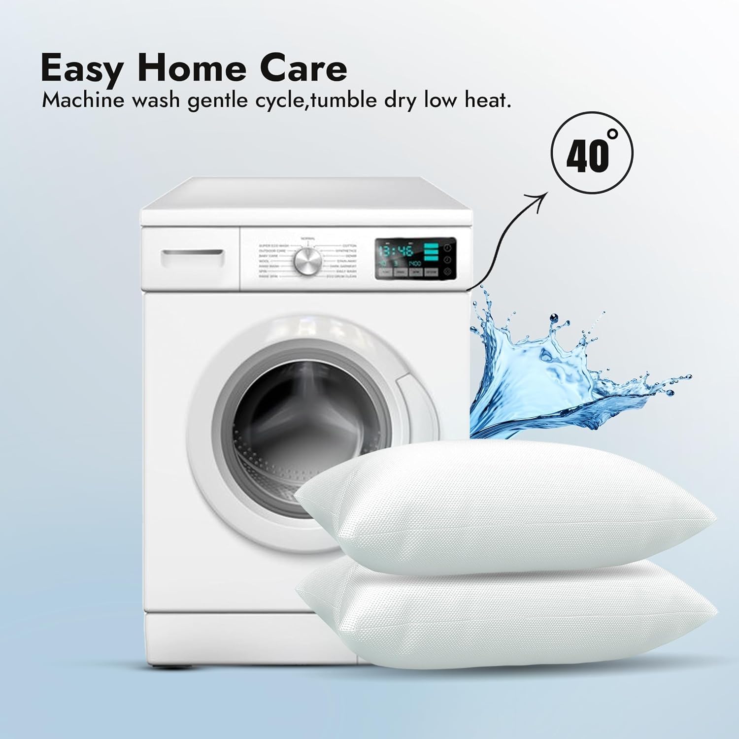 Adam Home Premium Hotel Pillows (2 Pack) – Bouncy Side Sleeper, Neck & Shoulder Support, Dust Proof, Breathable Cover, 48x74 cm, Made in UK