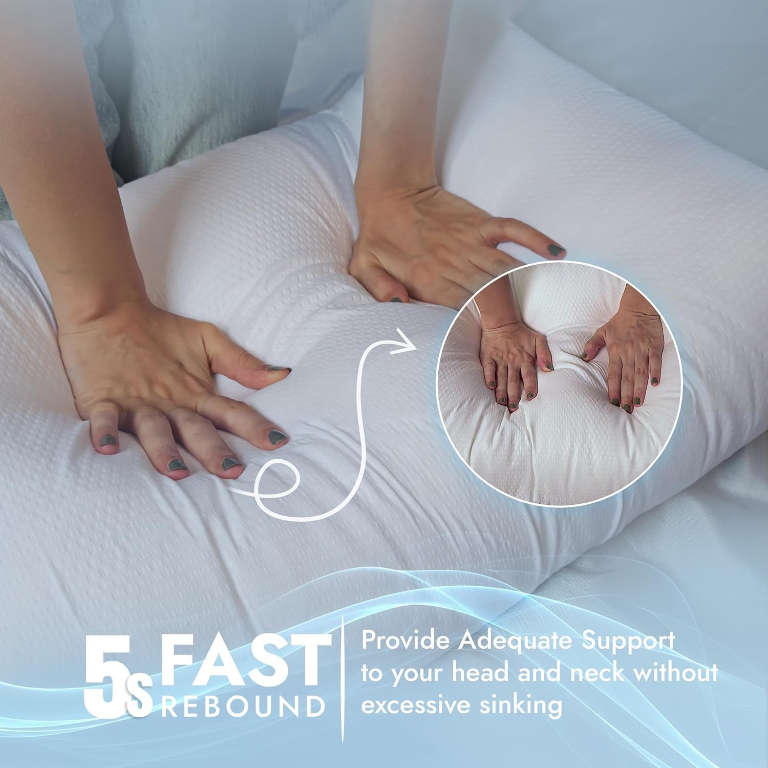 Adam Home Premium Hotel Pillows (2 Pack) – Bouncy Side Sleeper, Neck & Shoulder Support, Dust Proof, Breathable Cover, 48x74 cm, Made in UK