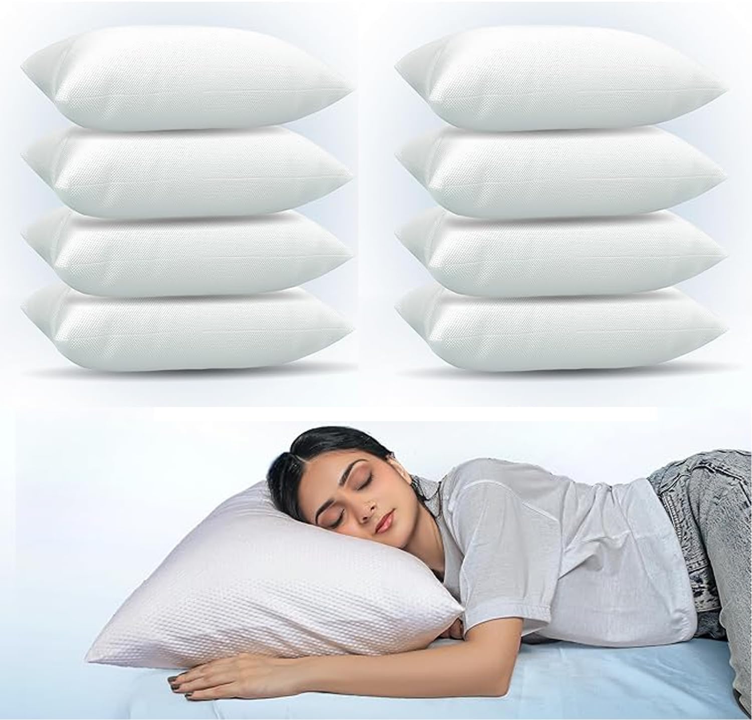 Adam Home Premium Hotel Pillows (2 Pack) – Bouncy Side Sleeper, Neck & Shoulder Support, Dust Proof, Breathable Cover, 48x74 cm, Made in UK