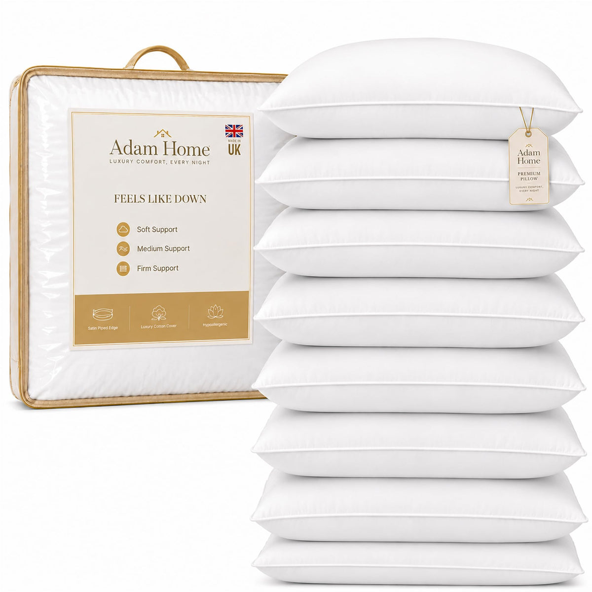 Hotel Quality Pillows 48x74 cm – 8 Pack