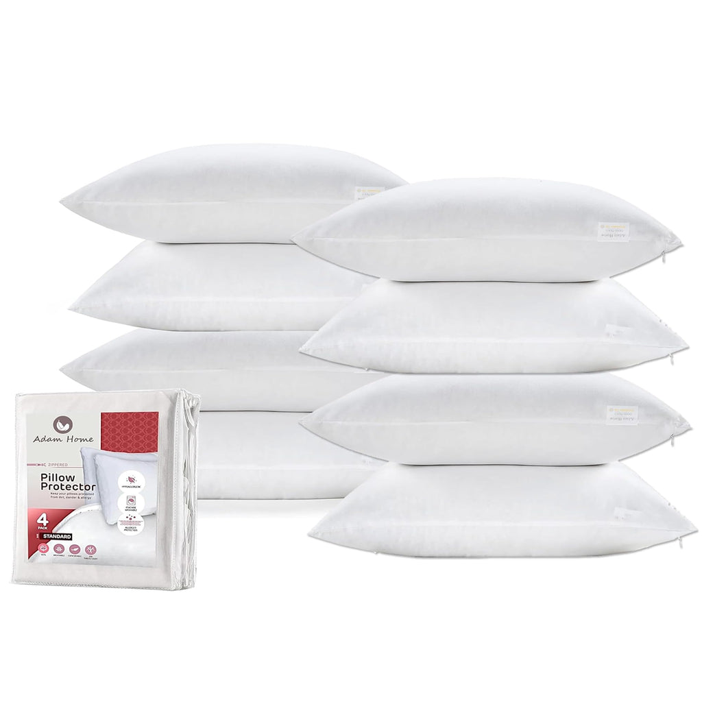 Microfibre Pillow Protectors 50x75 cm – 8 Pack