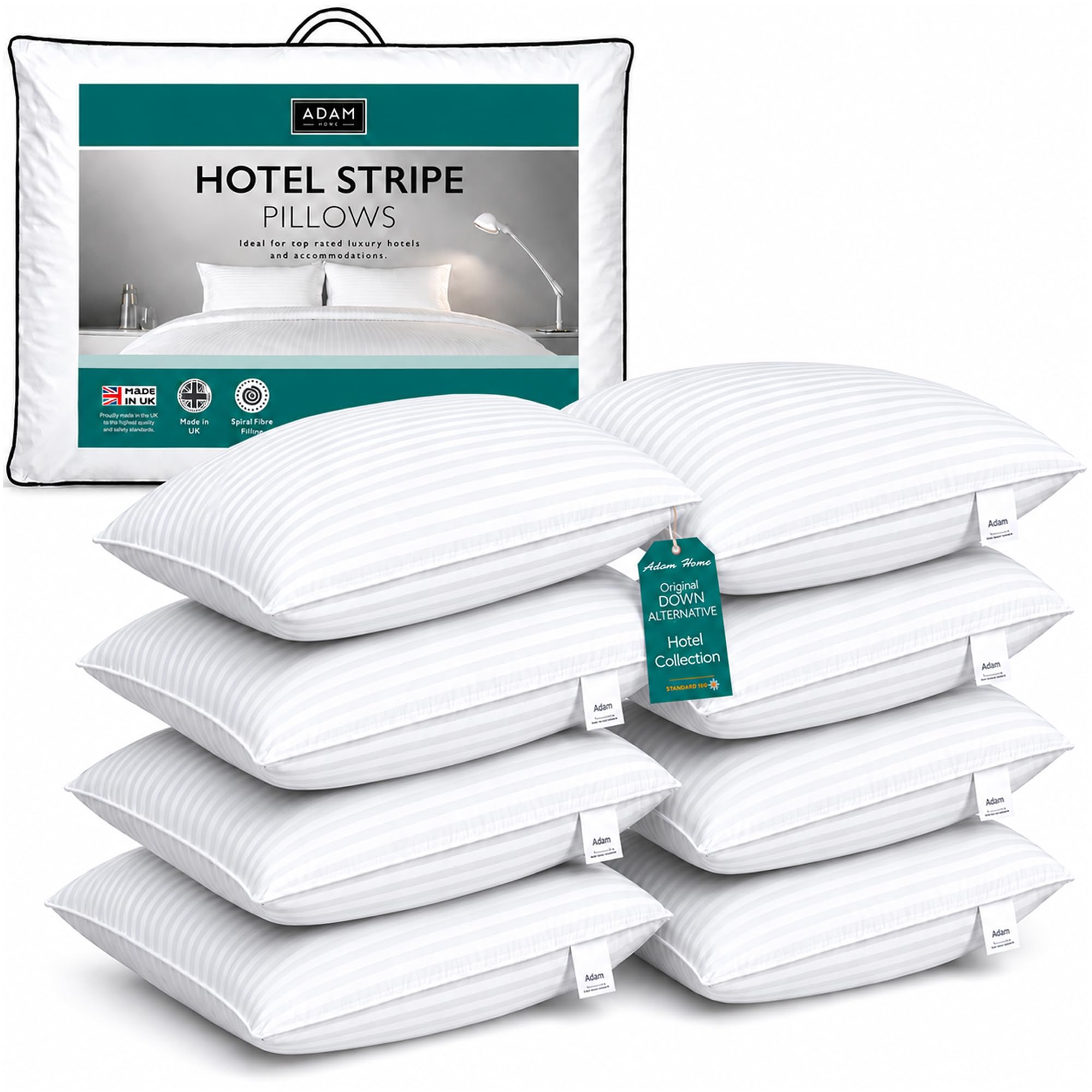 Satin Stripe Pillows 48x74 cm – 8 Pack
