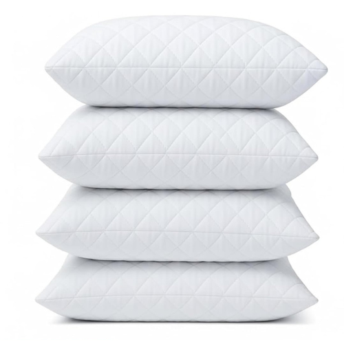 Adam Home Cushion Inserts 30cm x 45cm (12" x 18" inches) 4 Pack Hotel Quality Polycotton Quilted Cover Hypoallergenic Fluffy White Cushions Inner Bounce Back Hollowfibre Cushion Pads for Sofa Main image