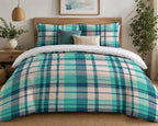 Plaid Duvet Cover Set – Aqua Plaid