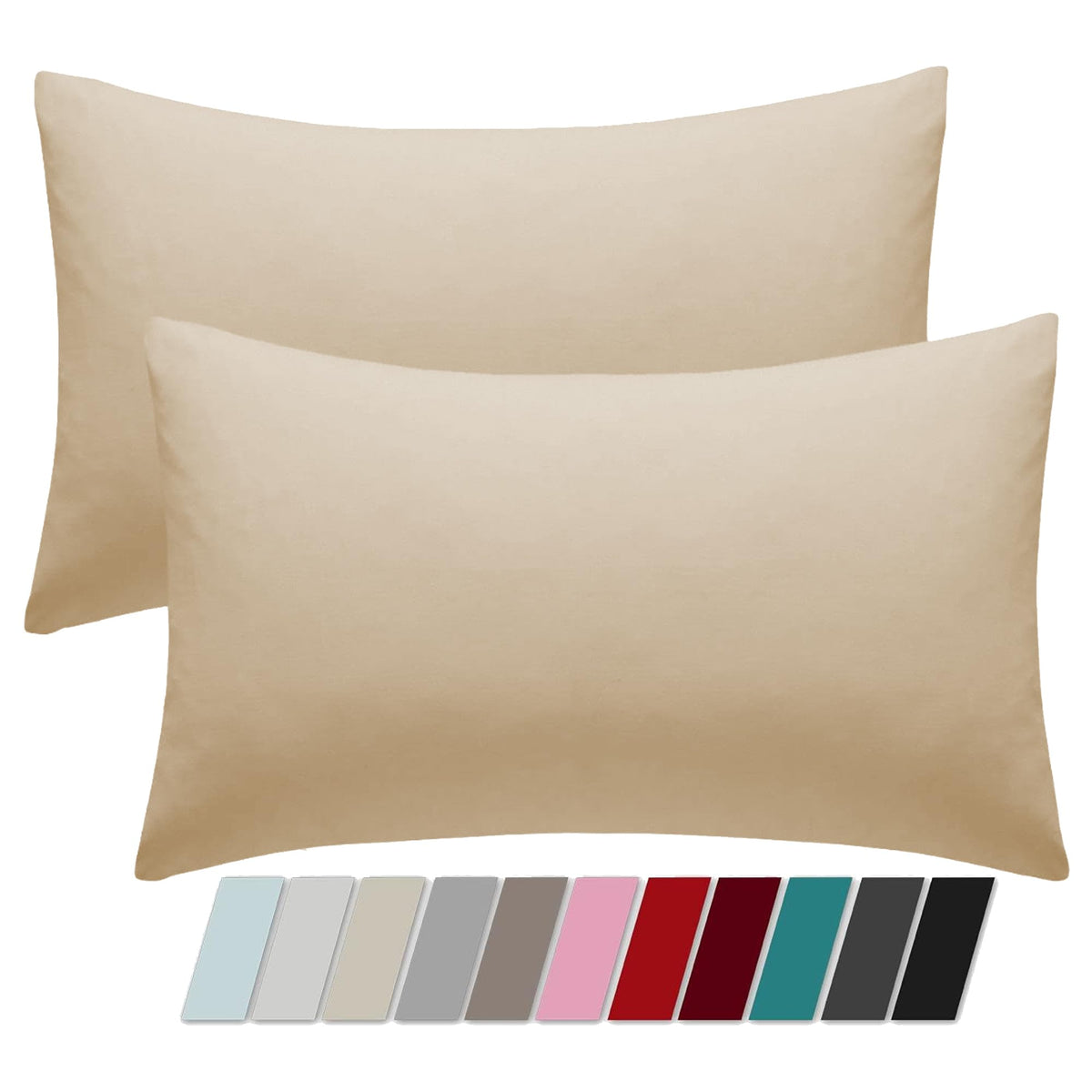 Cotton Rich Pillowcases 50x75 cm – Beige Main image