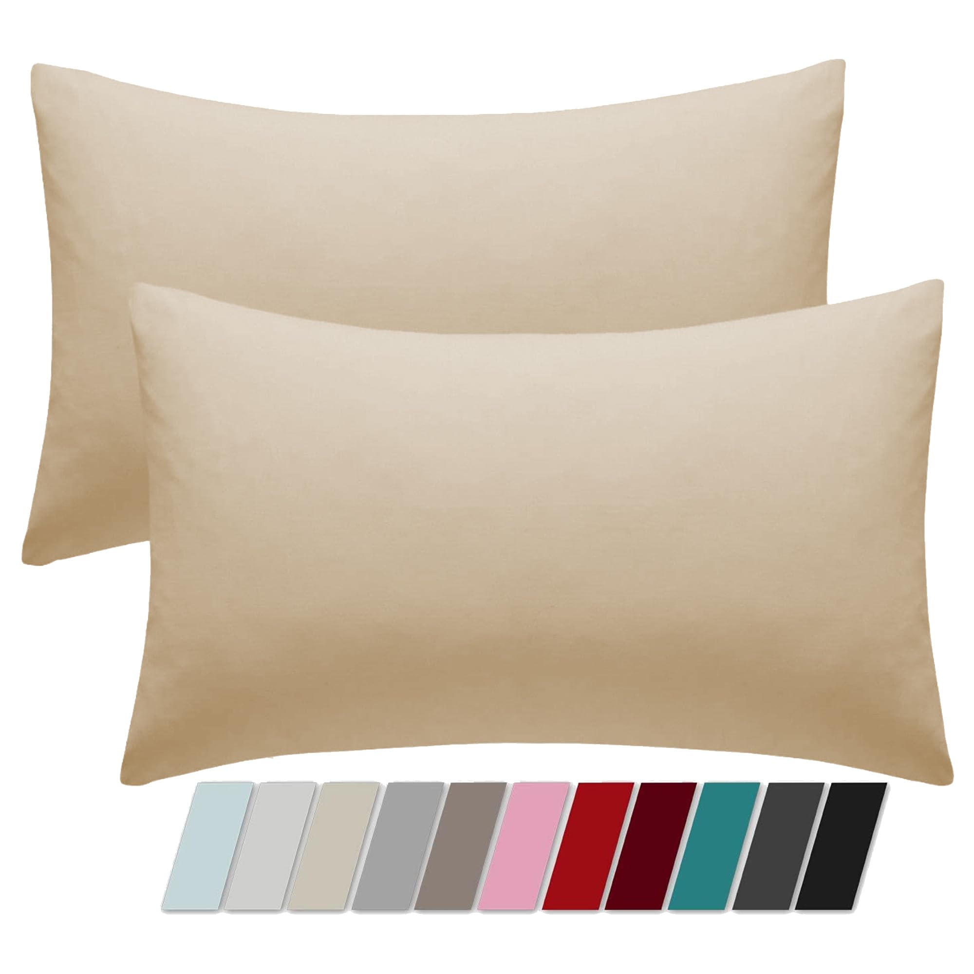 Cotton Rich Pillowcases 50x75 cm – Beige