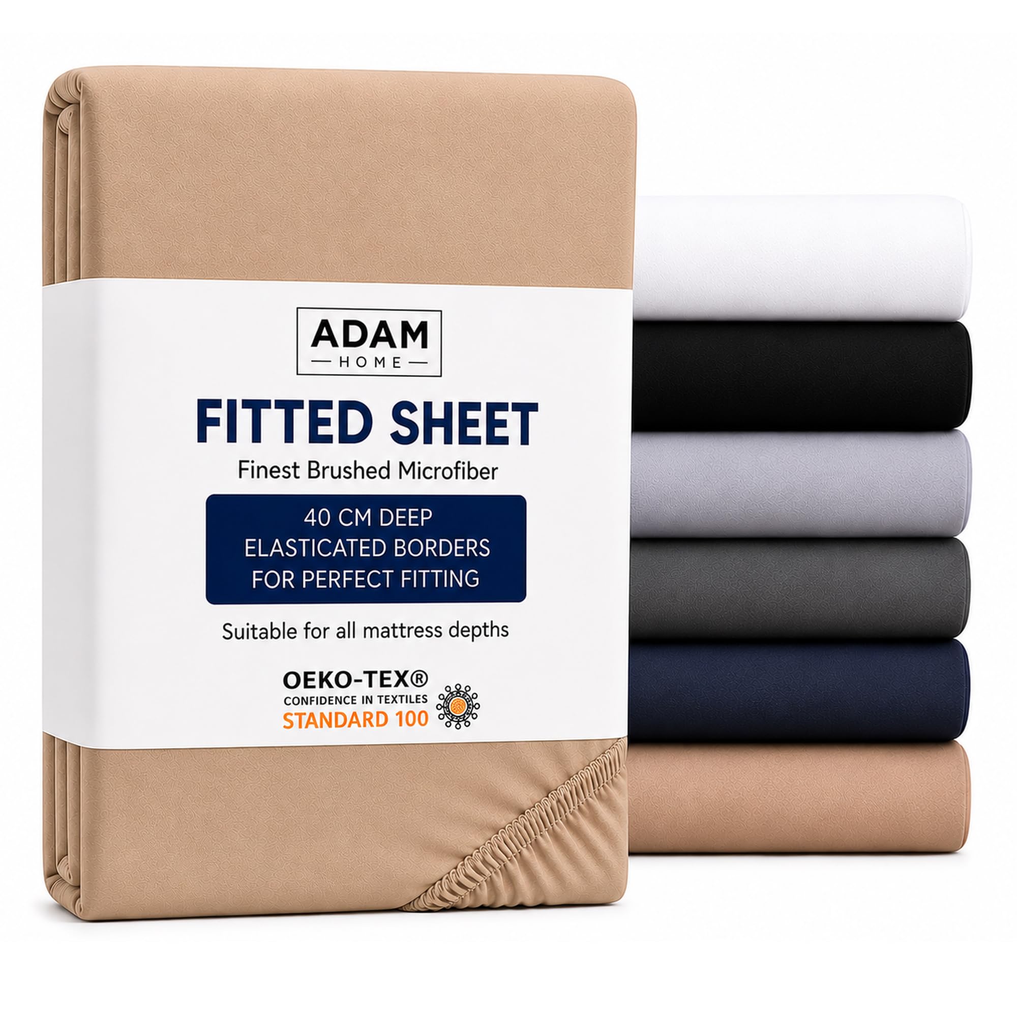 Extra Deep Fitted Sheet 40 cm – Beige Main image