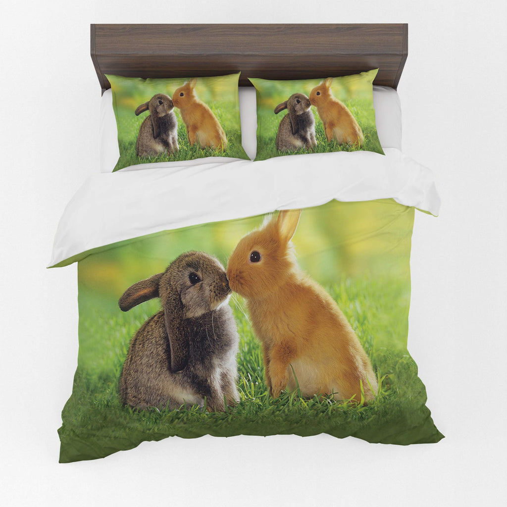 Animal Duvet Cover Set – Black & Brown Rabbits