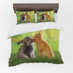 Animal Duvet Cover Set – Black & Brown Rabbits