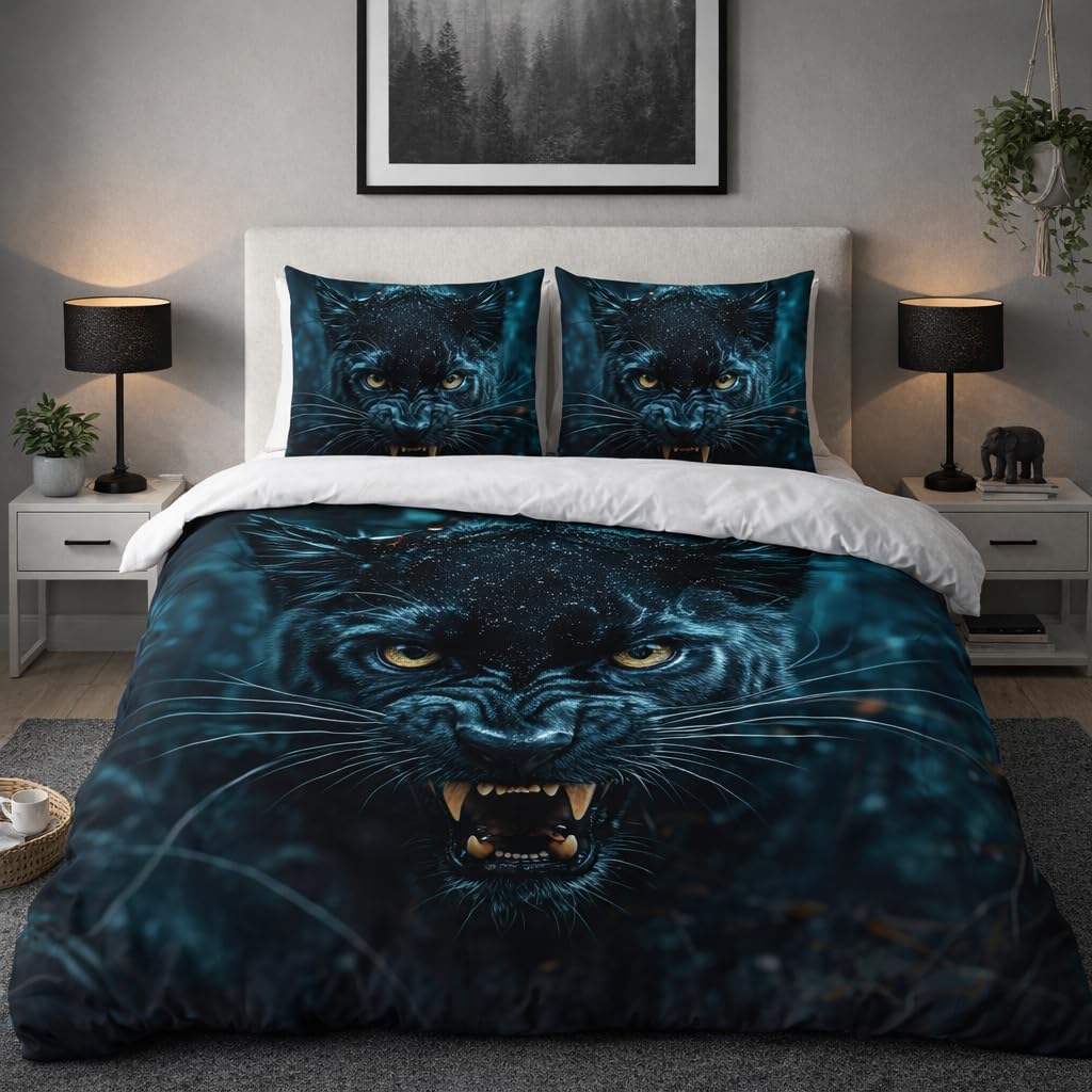 Wildlife Duvet Cover Set – Black Panther