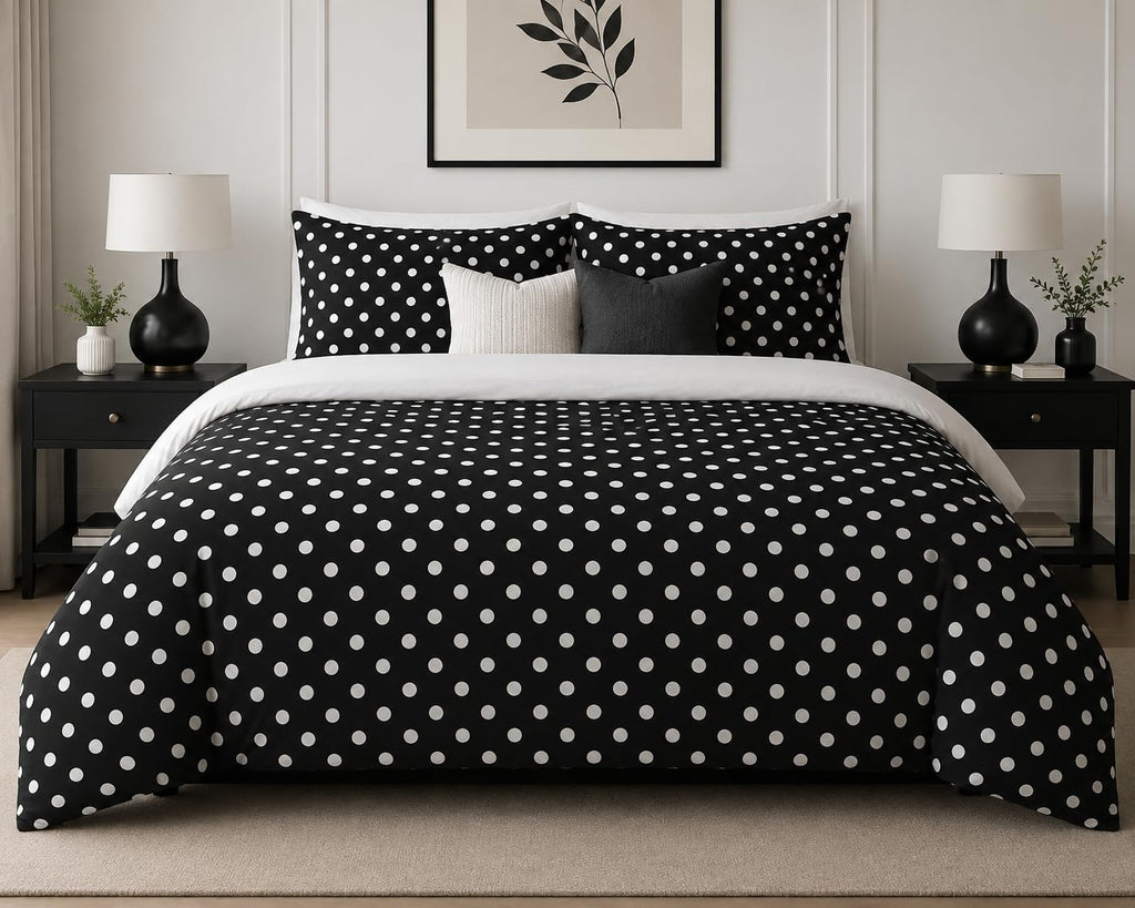 Polka Dot Duvet Cover Set – Black & White Polka Dots