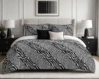 Animal Print Duvet Cover Set – Black & White Zebra Leopard