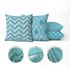 Blue Cushion Covers 45x45 cm – Linen Blend, Set of 4 (view 2)