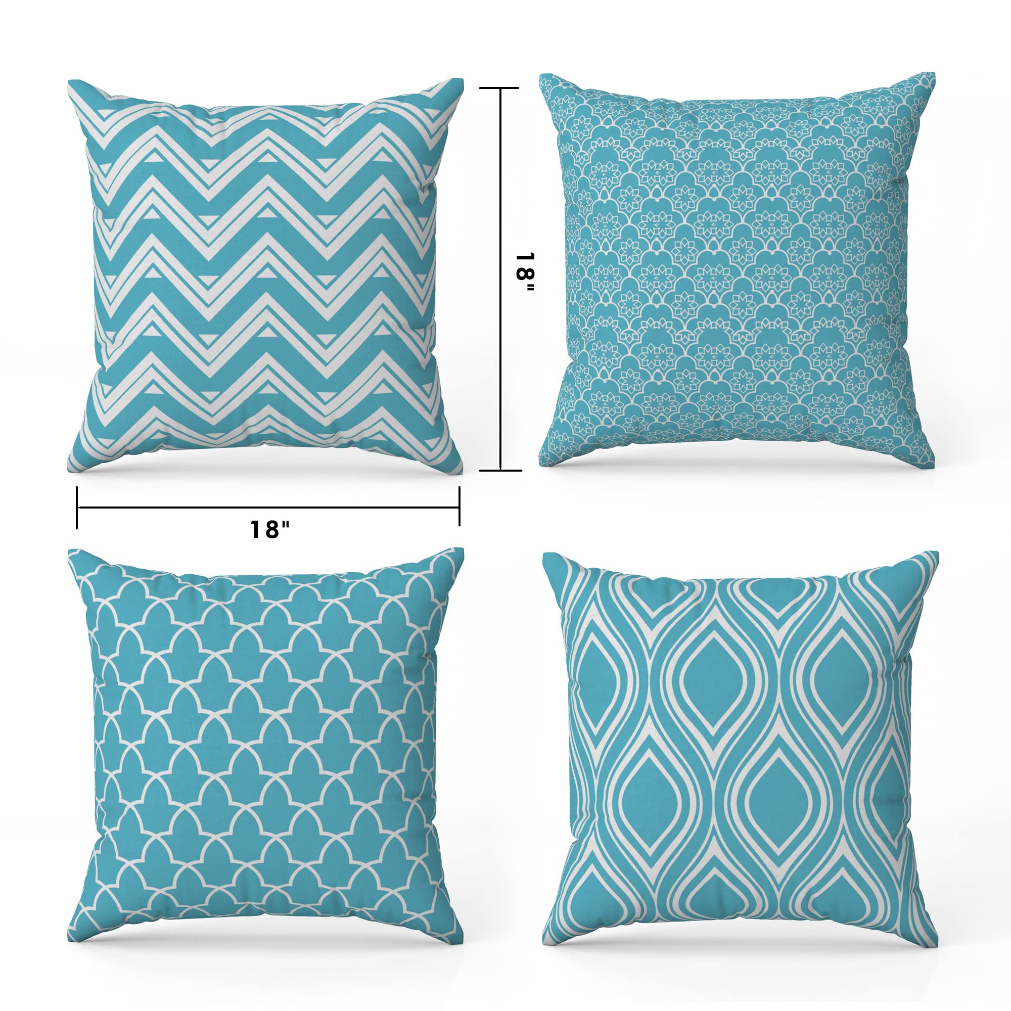 Blue Cushion Covers 45x45 cm – Linen Blend, Set of 4 Secondary image