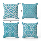 Blue Cushion Covers 45x45 cm – Linen Blend, Set of 4