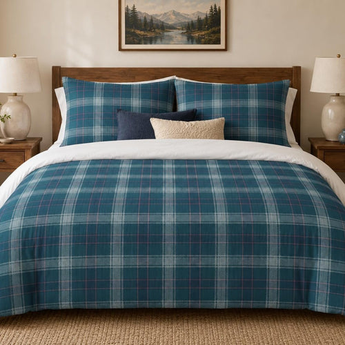 Blue Plaid Duvet Cover Set – Single to Emperor